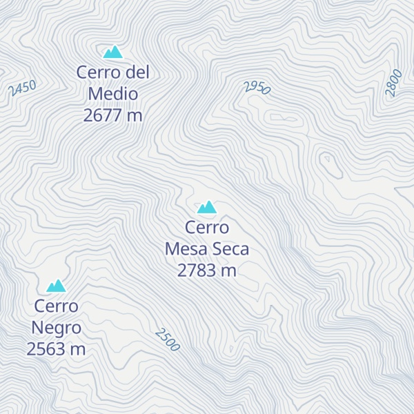 Map of Cerro Mesa Seca