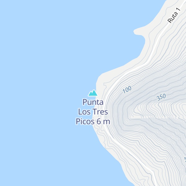 Map of Punta Los Tres Picos