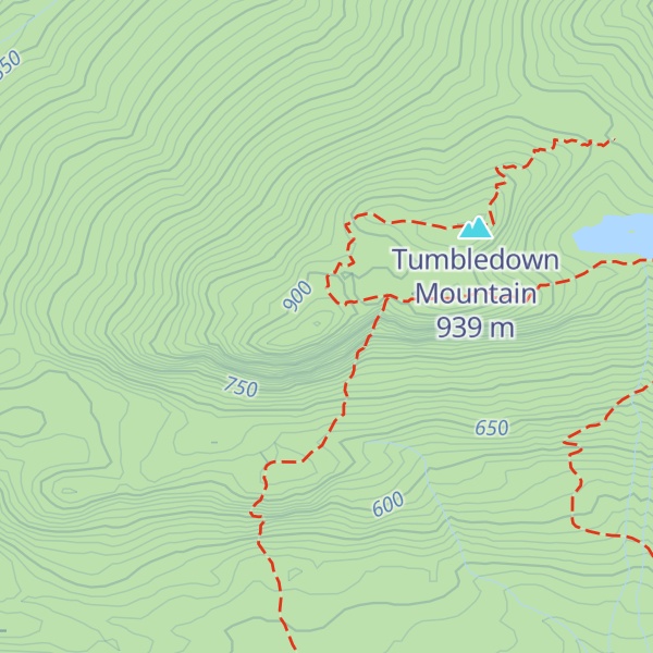 Map of Tumbledown Southwest Peak