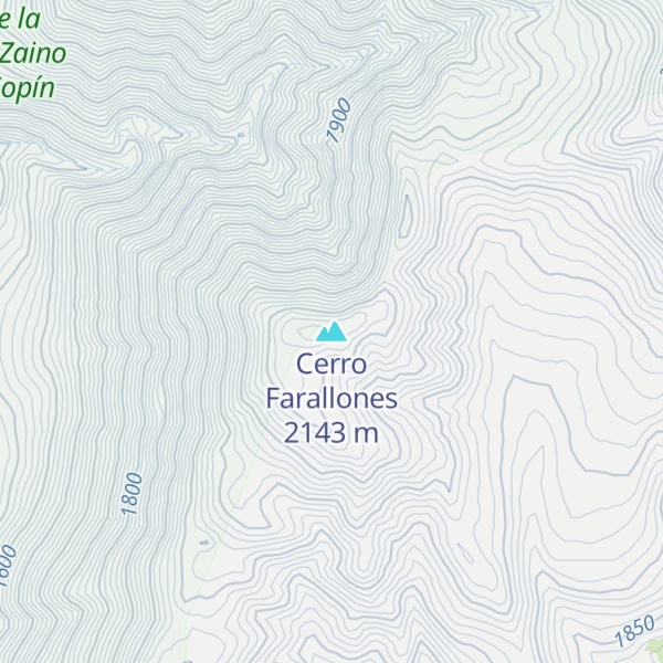 Map of Cerro Farallones