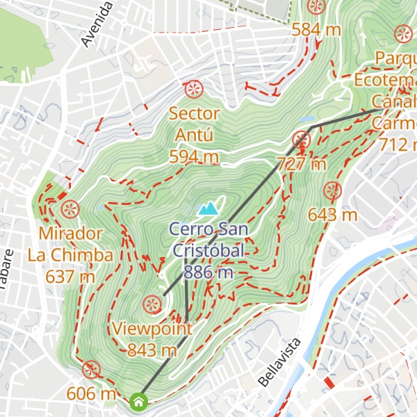 Map of Cerro San Cristóbal