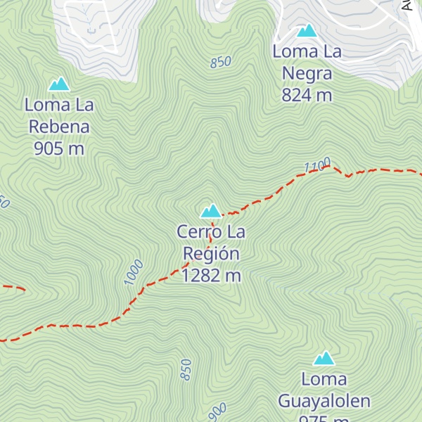 Map of Cerro La Región