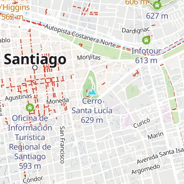 Map of Cerro Santa Lucía