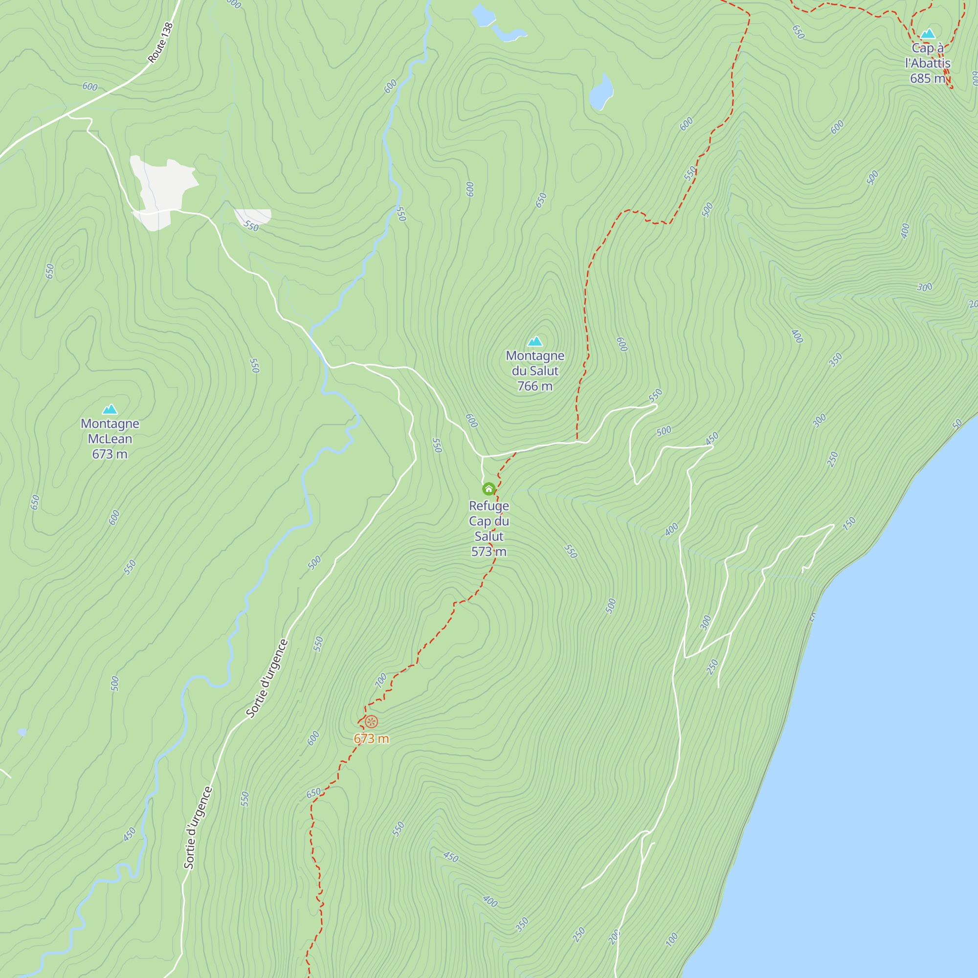 Refuge Cap du Salut map