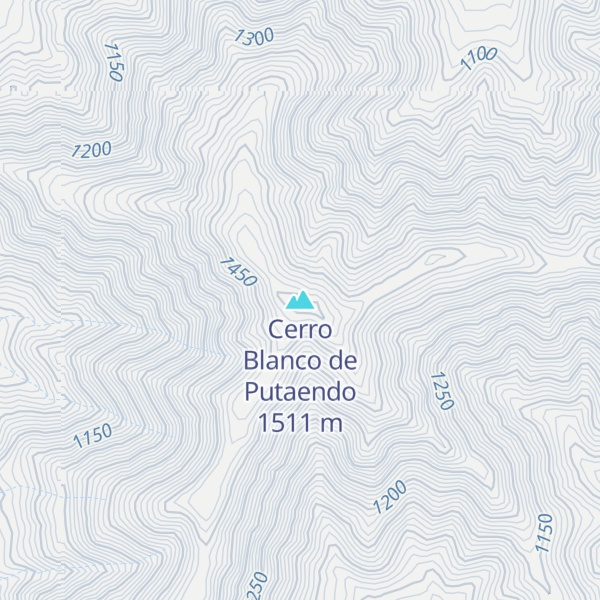 Map of Cerro Blanco de Putaendo
