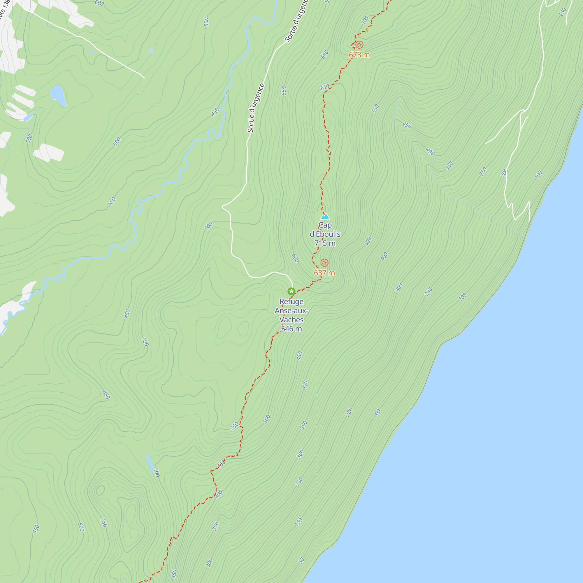 Refuge Anse-aux-Vaches map