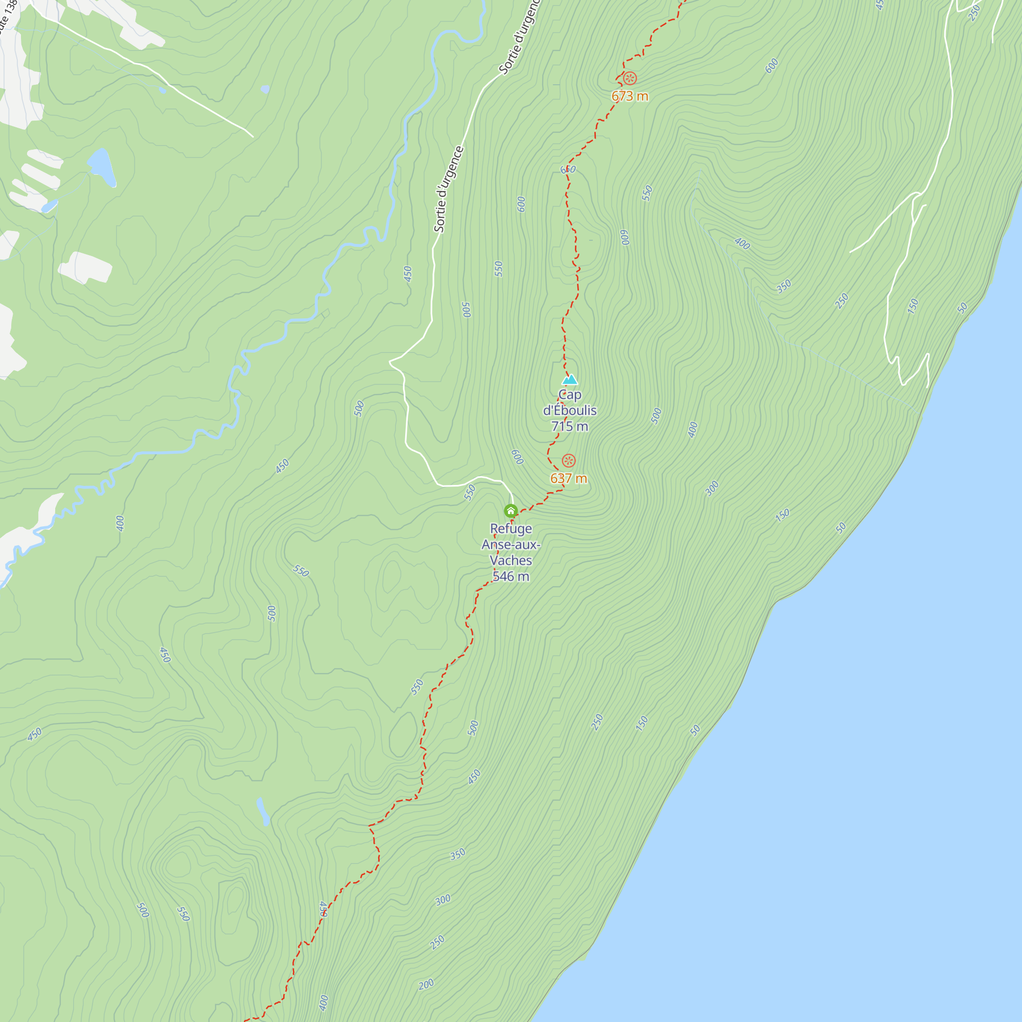 Refuge Anse-aux-Vaches map
