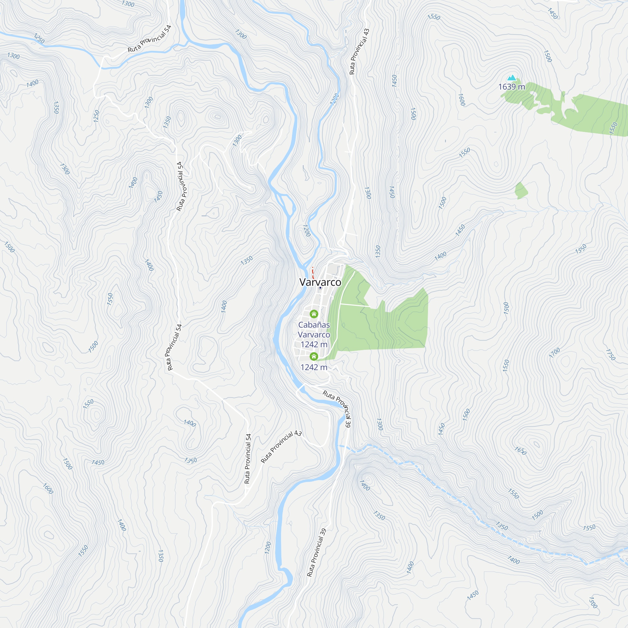 Cabañas Varvarco map