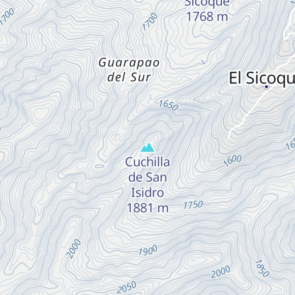 Map of Cuchilla de San Isidro