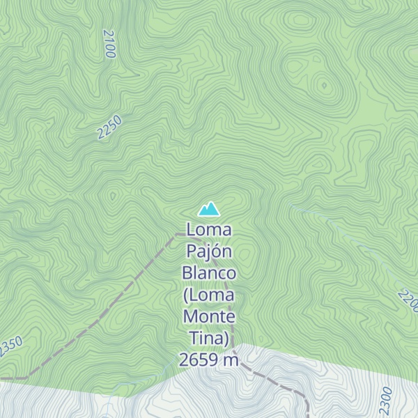 Map of Loma Pajón Blanco (Loma Monte Tina)