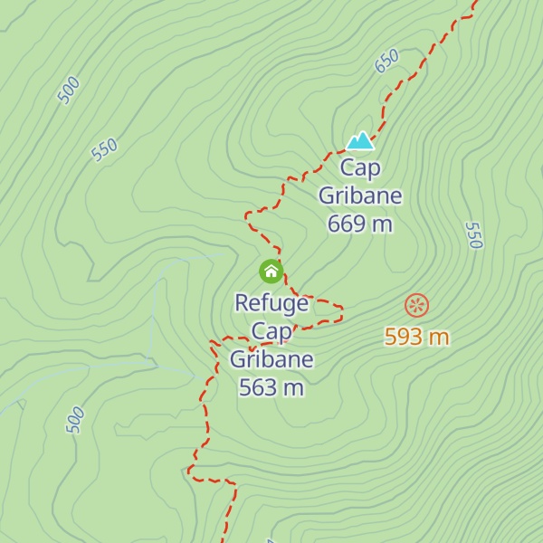 Map of Refuge Cap Gribane
