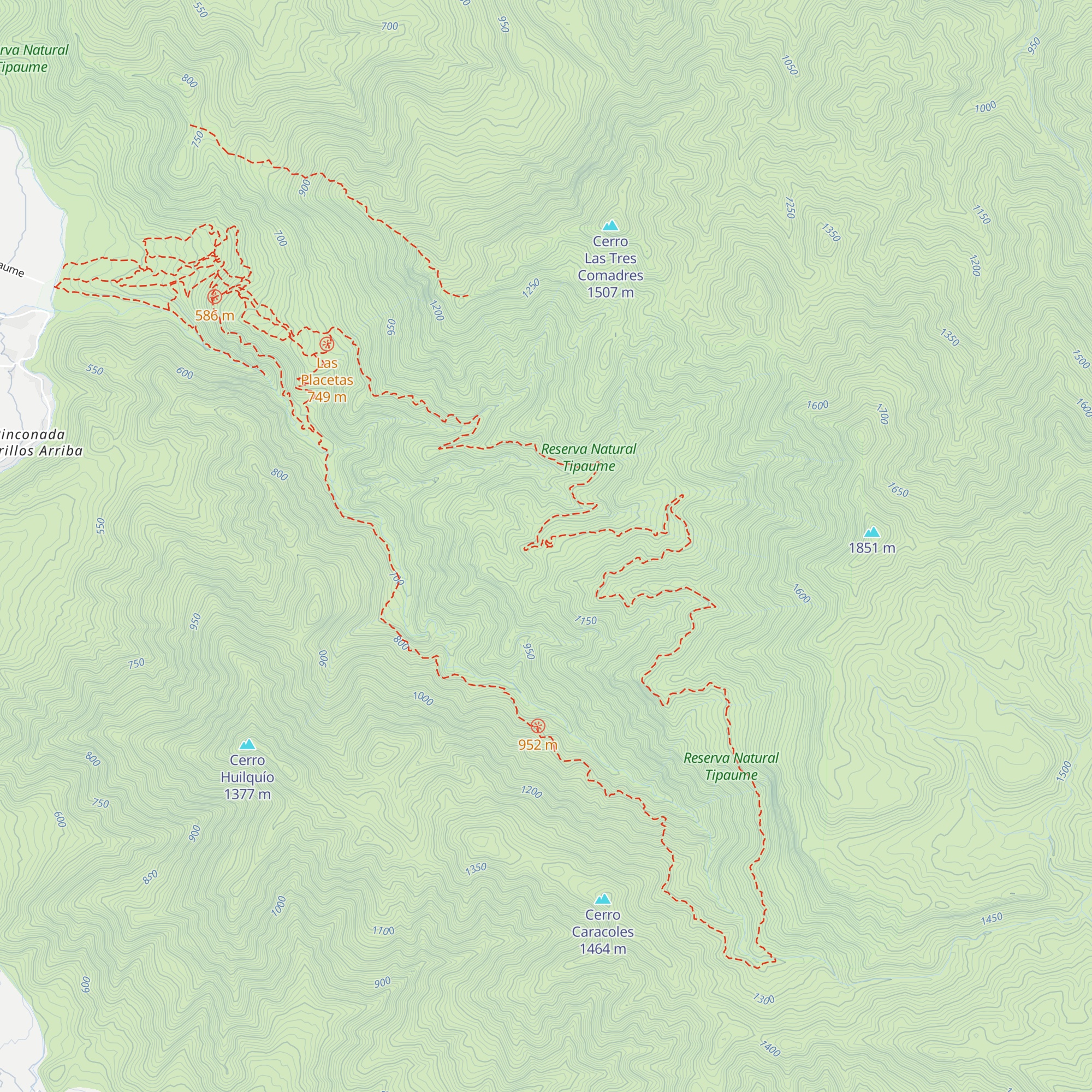 Refugio Chalet del Diablo map