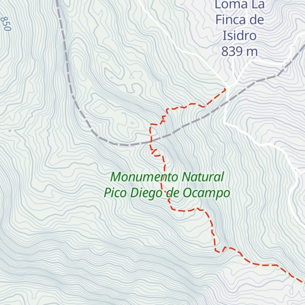 Map of Pico Diego de Ocampo