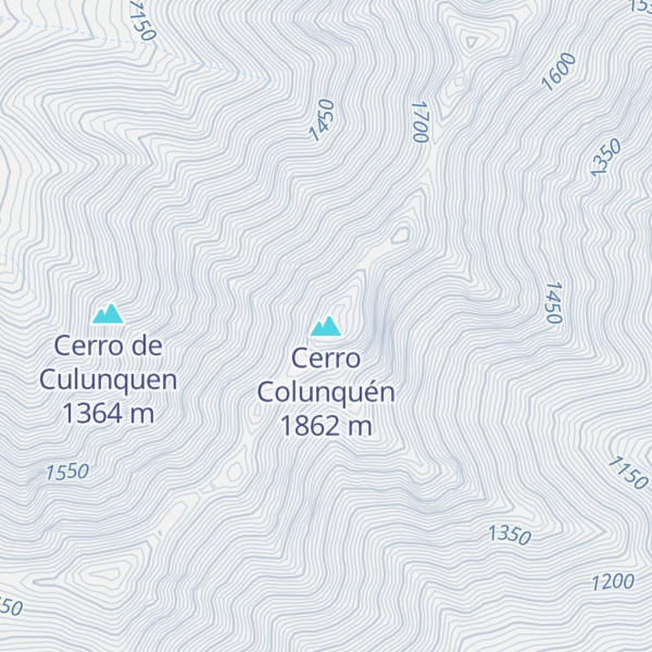 Map of Cerro Colunquén