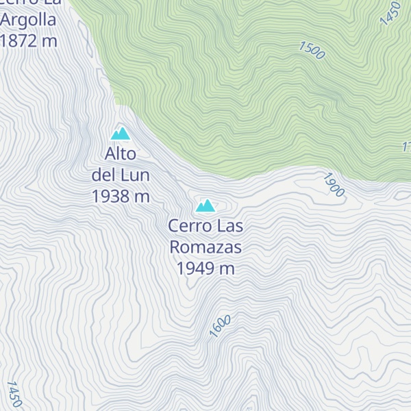 Map of Cerro Las Romazas
