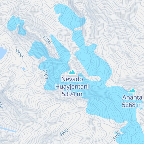 Map of Nevado Huayjentani