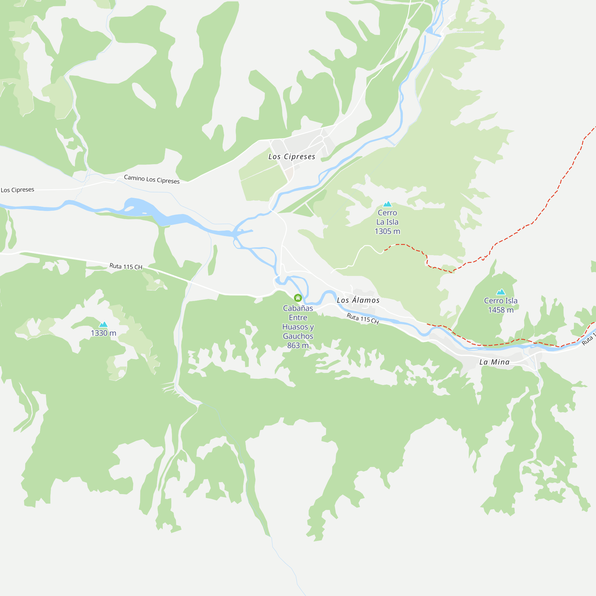 Cabañas Entre Huasos y Gauchos map