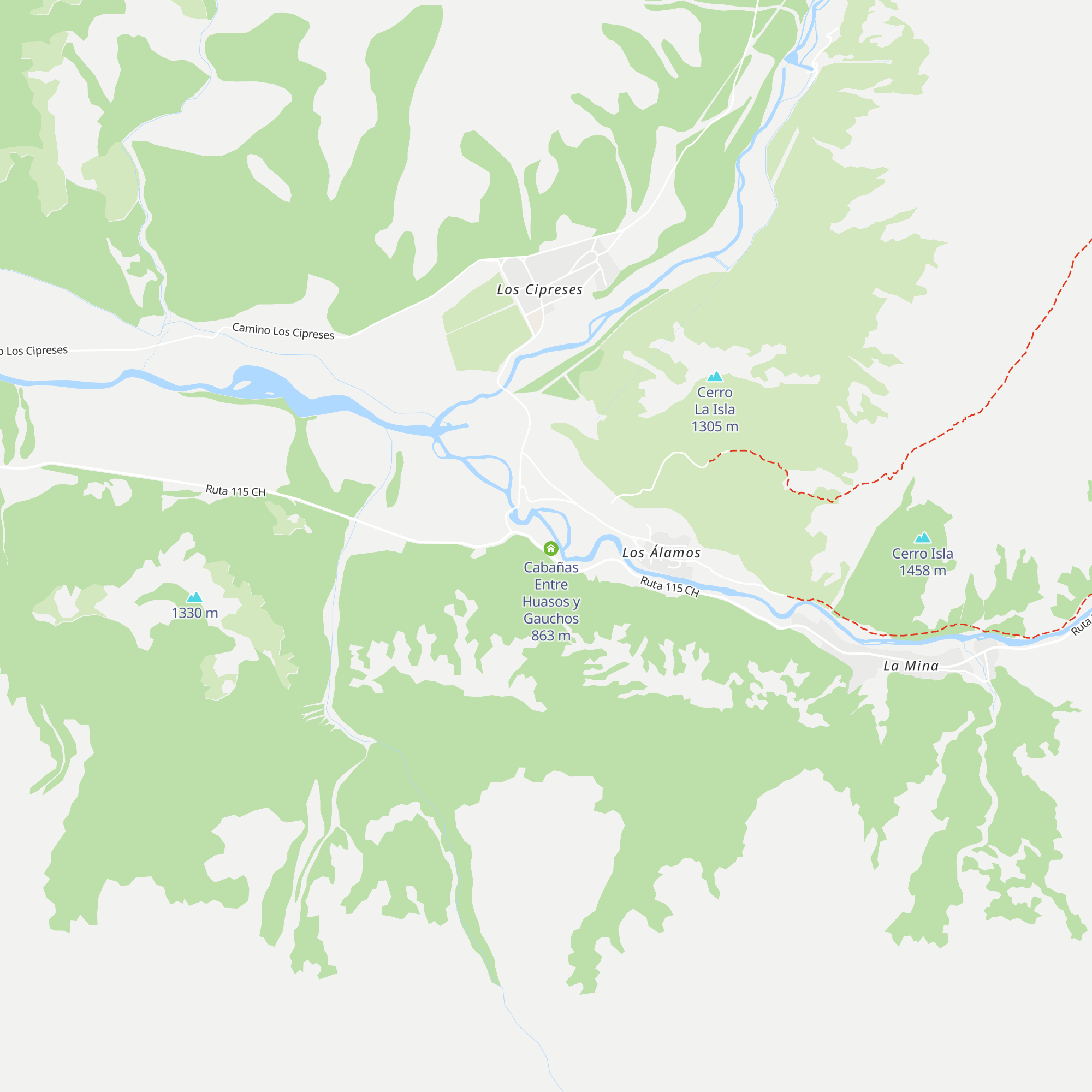 Cabañas Río Maule map