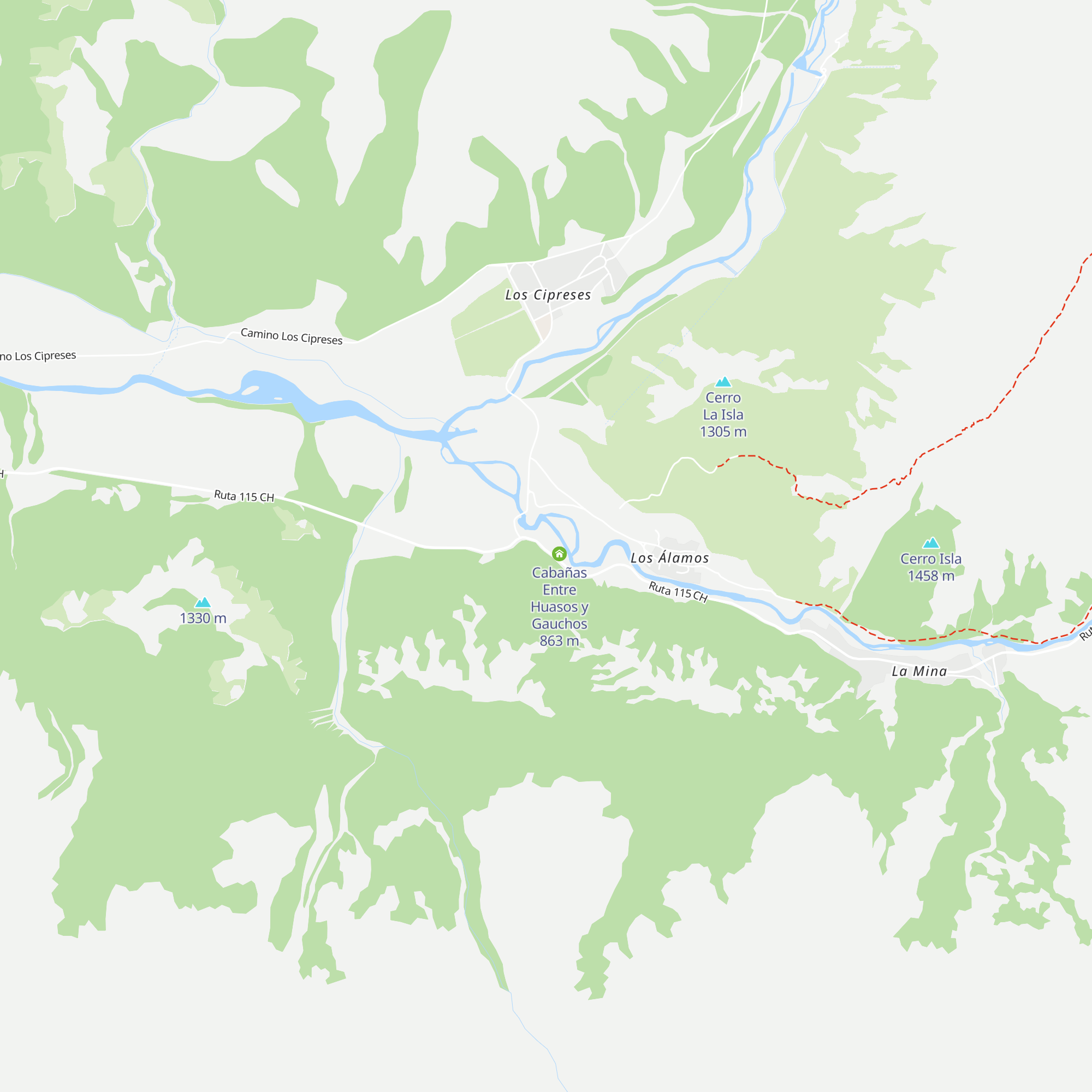 Cabañas Alto del Maule map