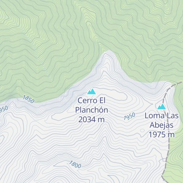 Map of Cerro El Planchón