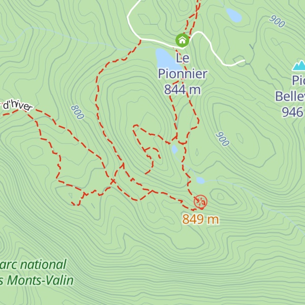 Map of Pic de la Hutte