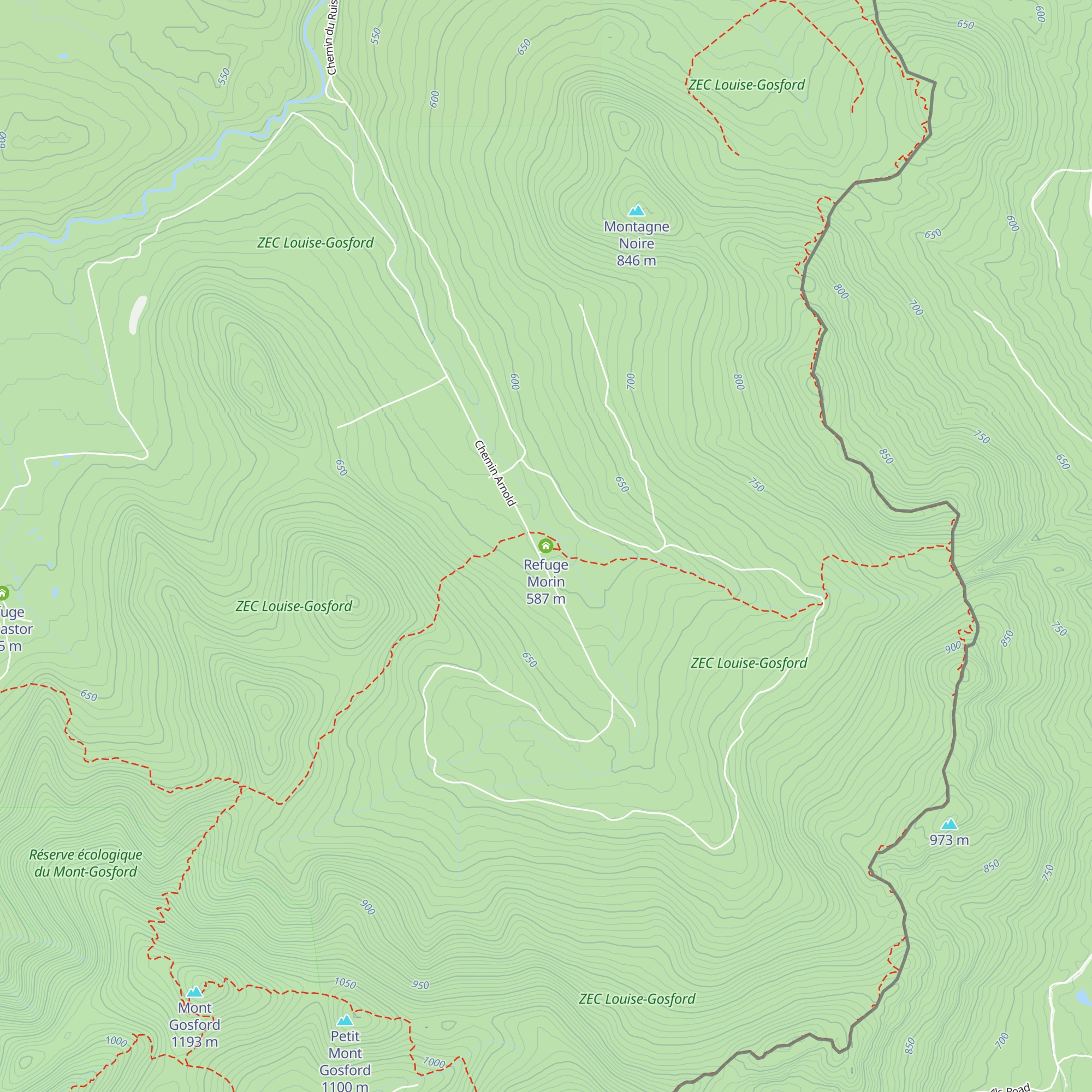 Refuge Morin map