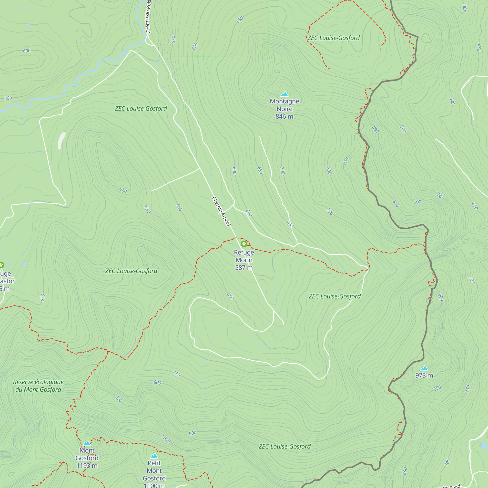 Refuge Morin map