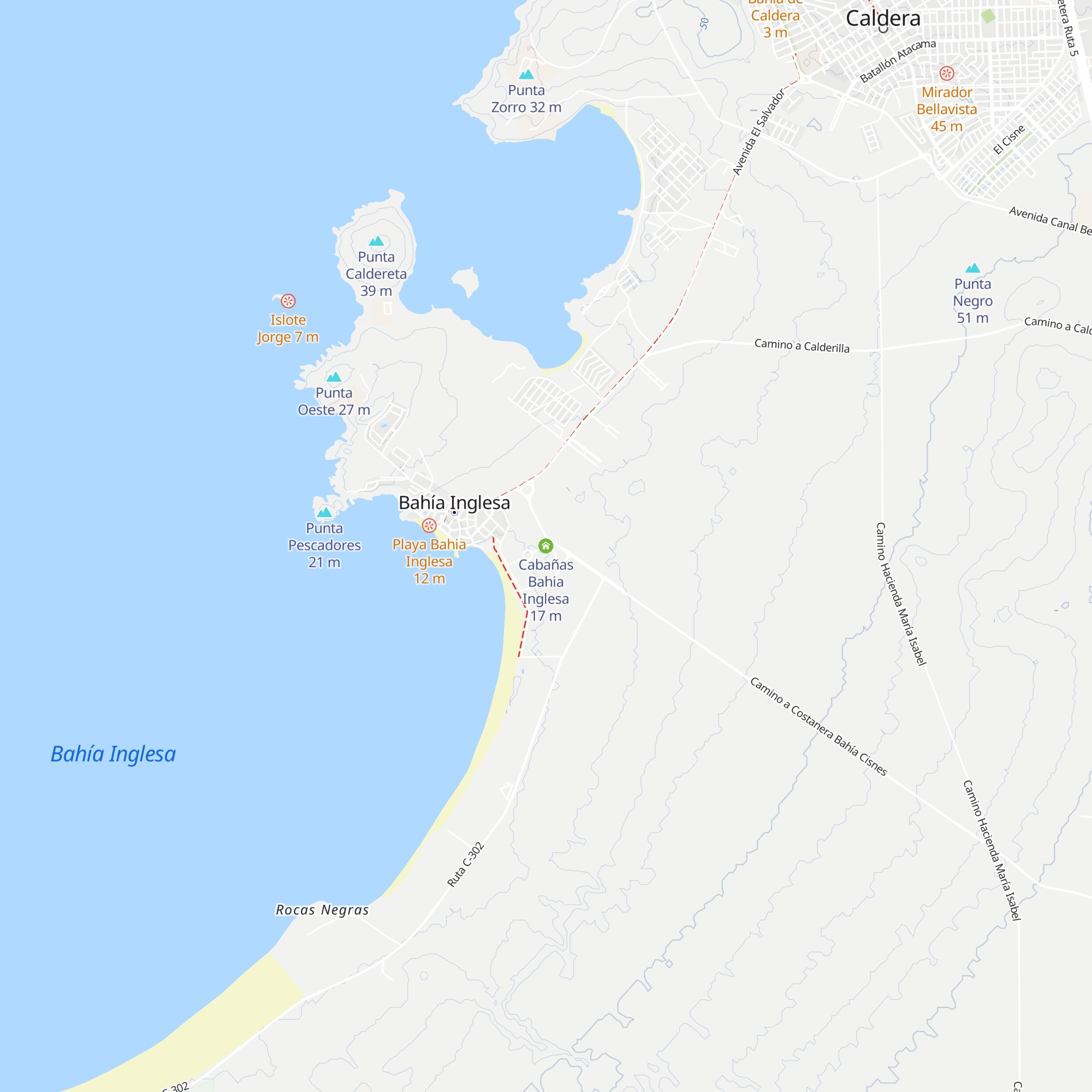 Cabañas Bahia Inglesa map