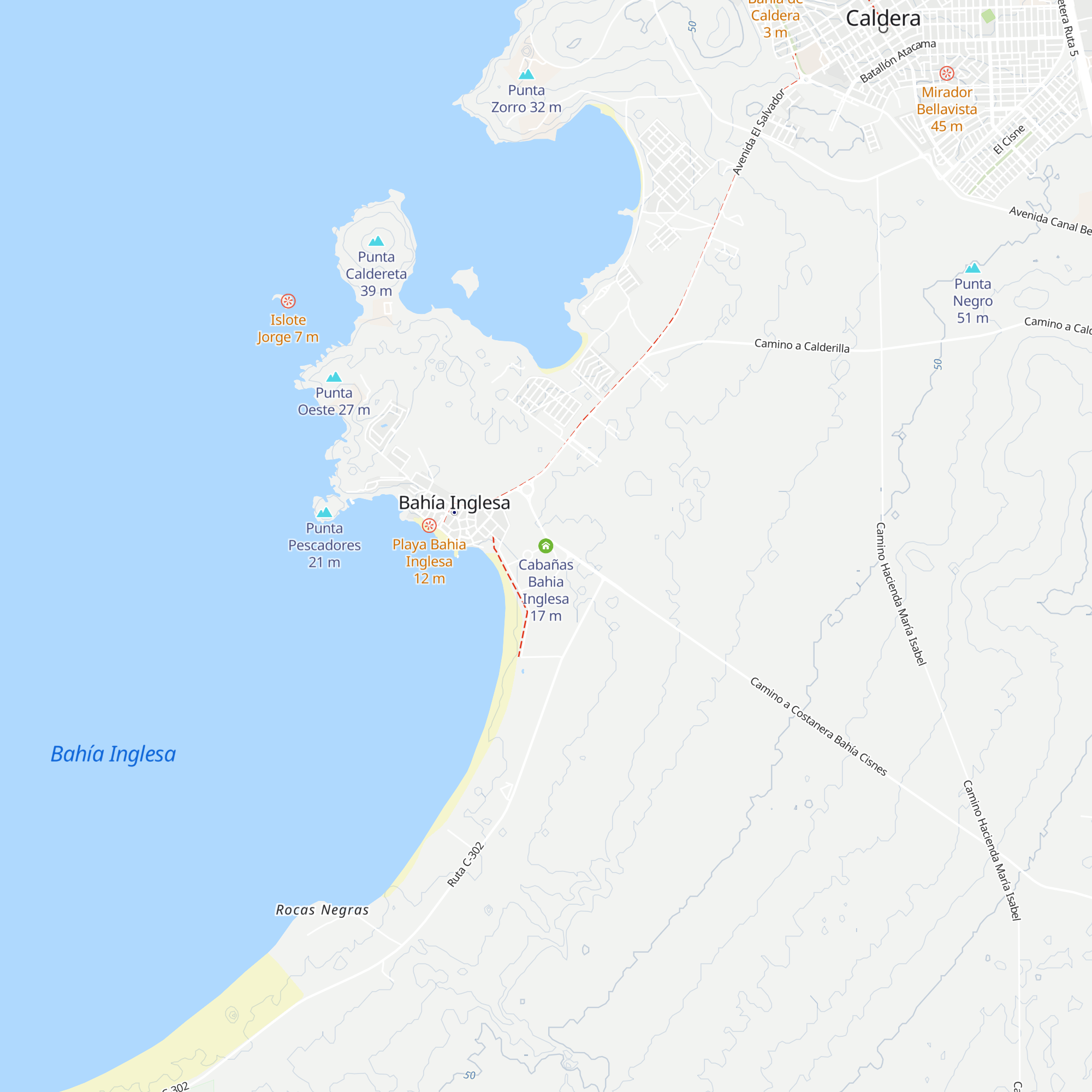 Cabañas Bahia Inglesa map