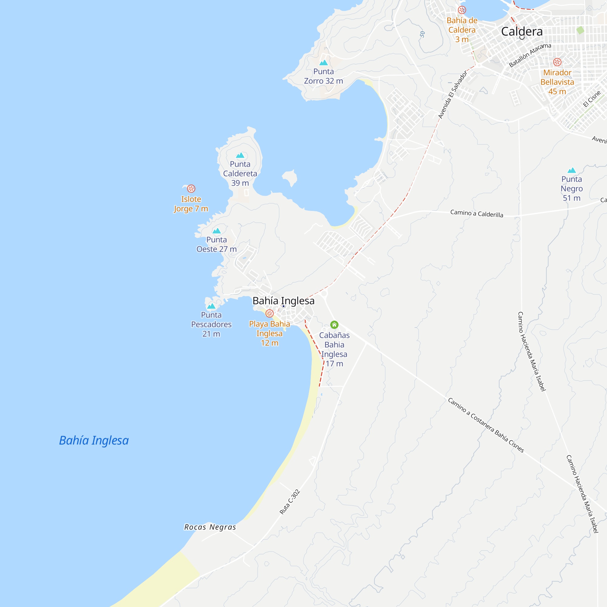 Cabañas Bahía Inglesa map