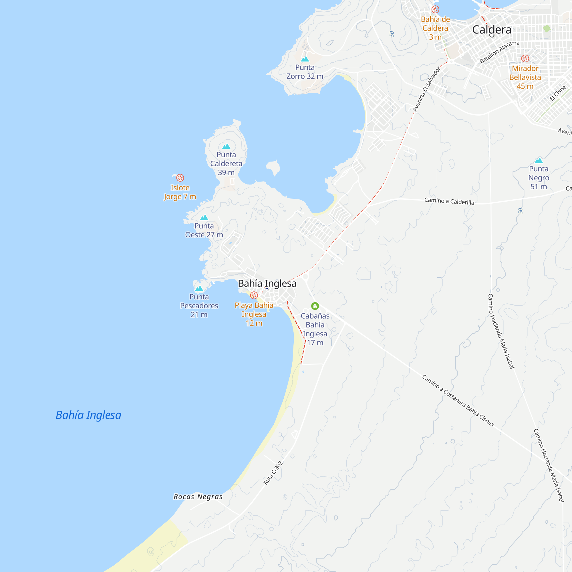Cabañas Bahía Inglesa map