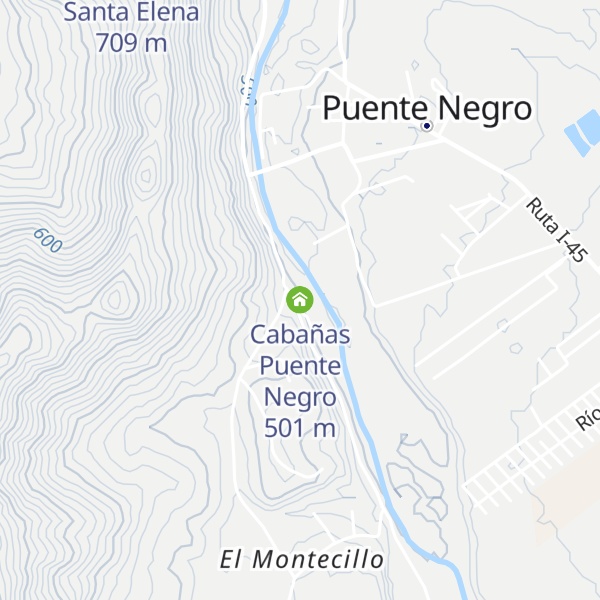Map of Cabañas Puente Negro