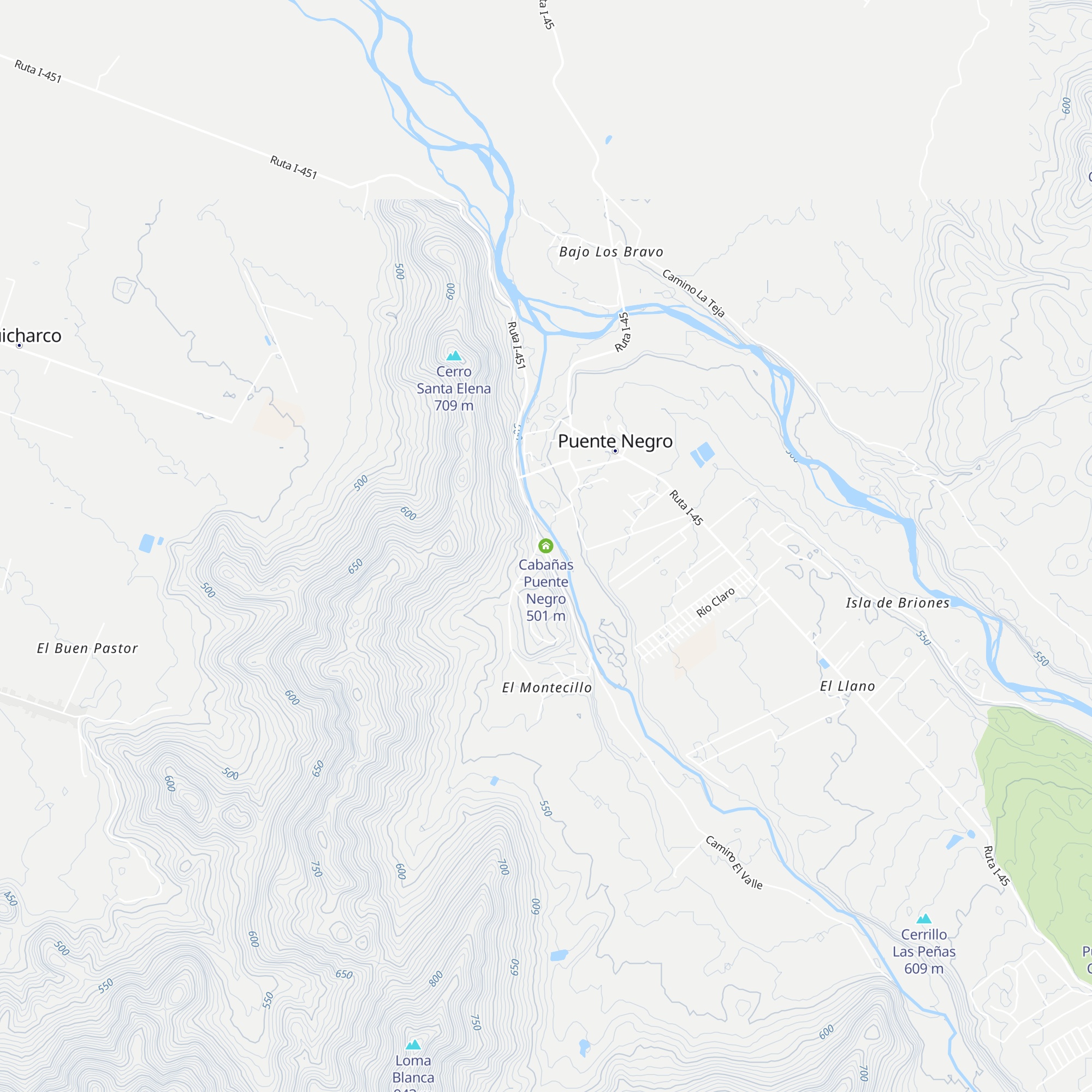 Cabañas Puente Negro map