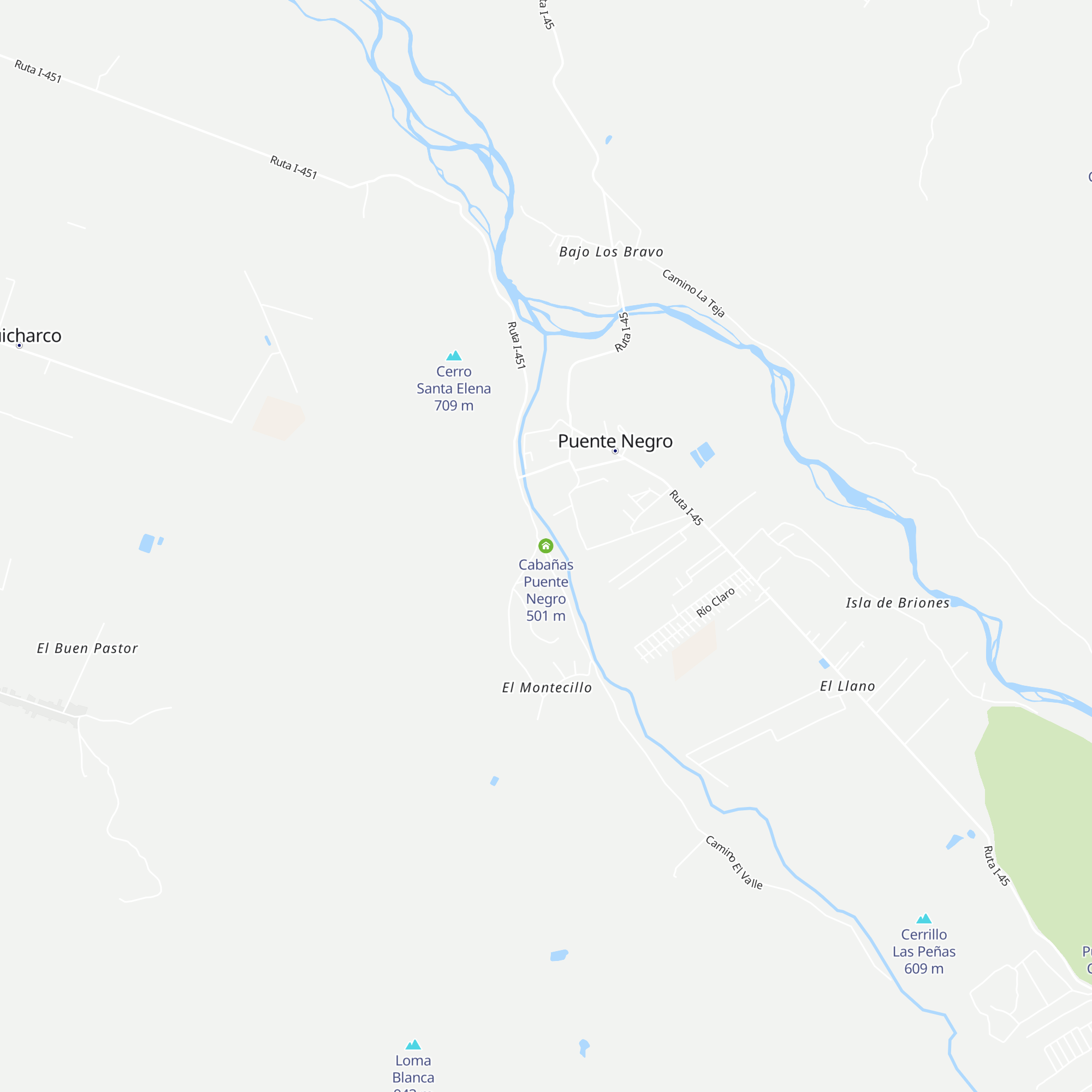 Cabañas Puente Negro map