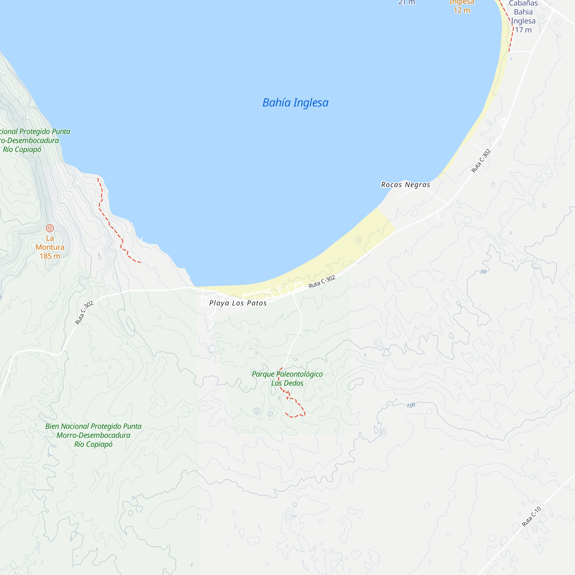 Cabañas Playa Paraíso map