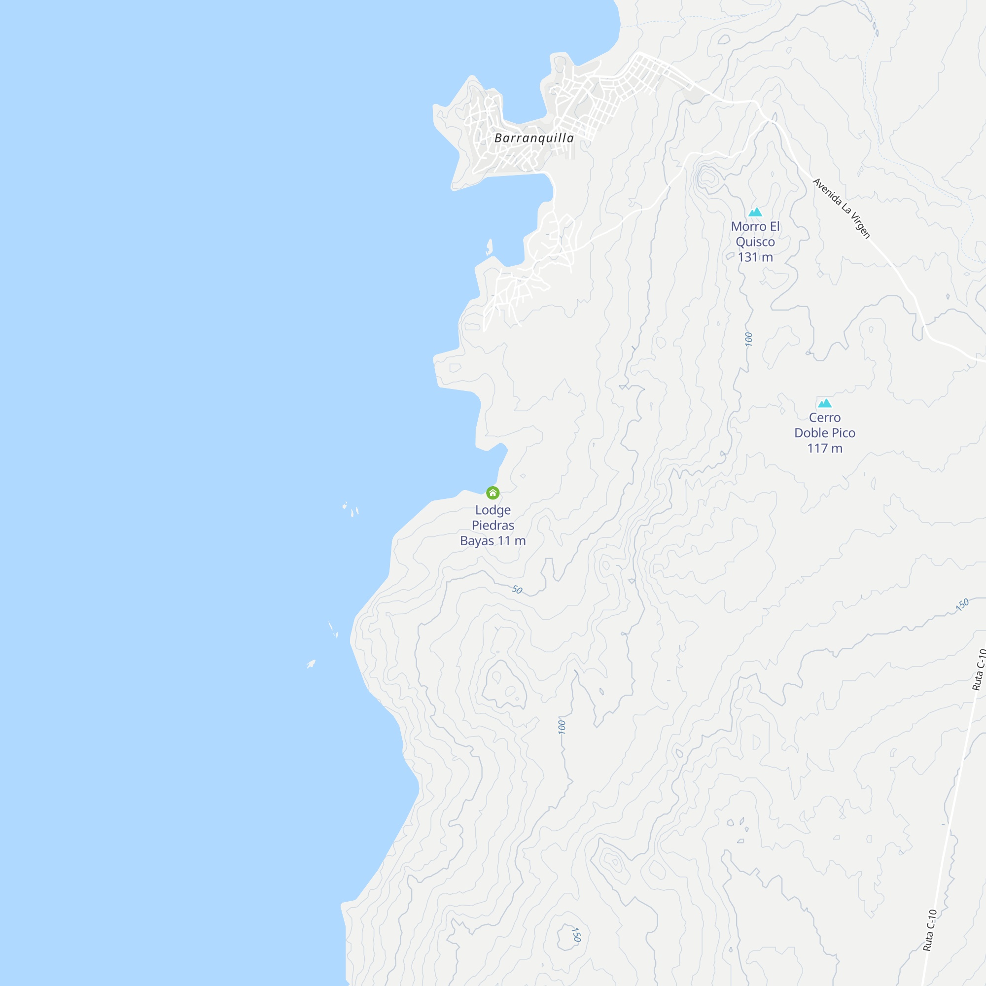 Lodge Piedras Bayas map