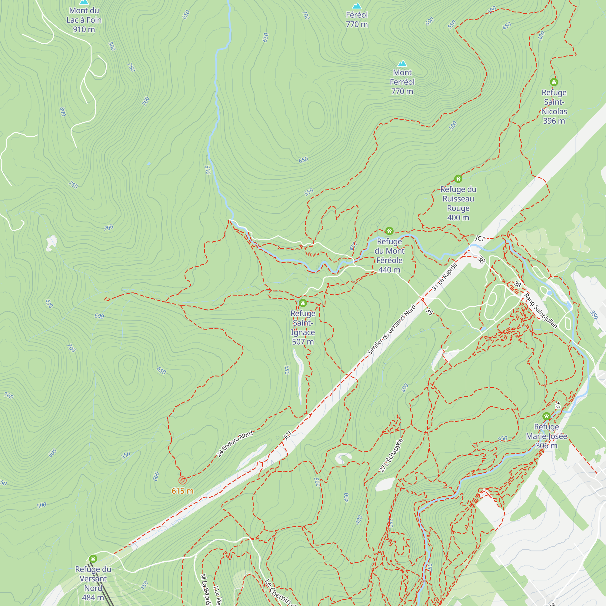 Refuge Saint-Ignace map