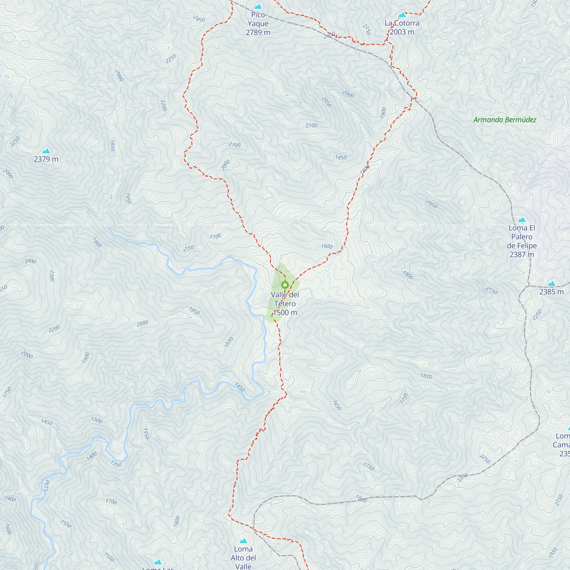 Valle del Tetero map