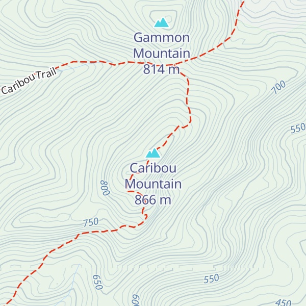 Map of Caribou Mountain