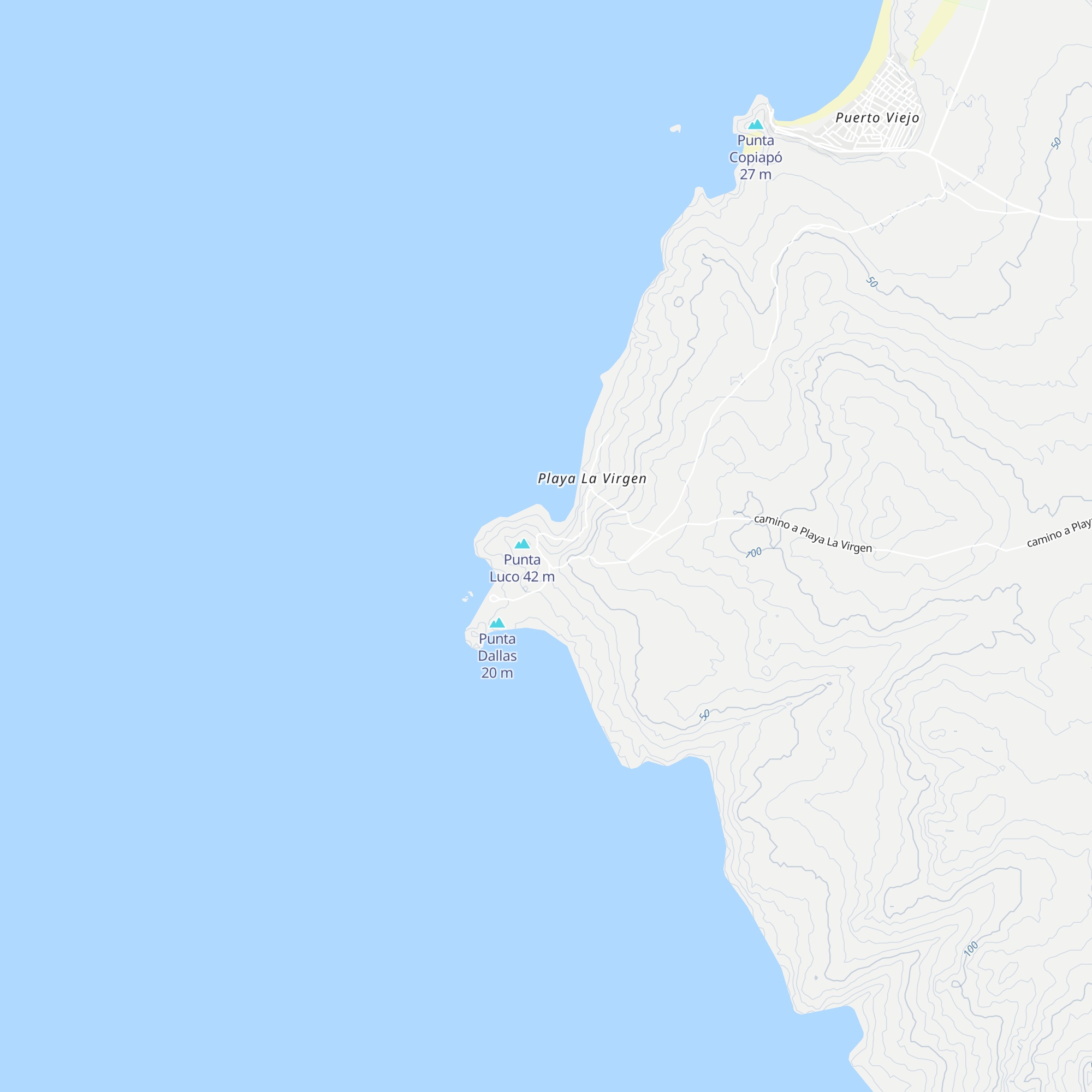 Cabañas Playa La Virgen map