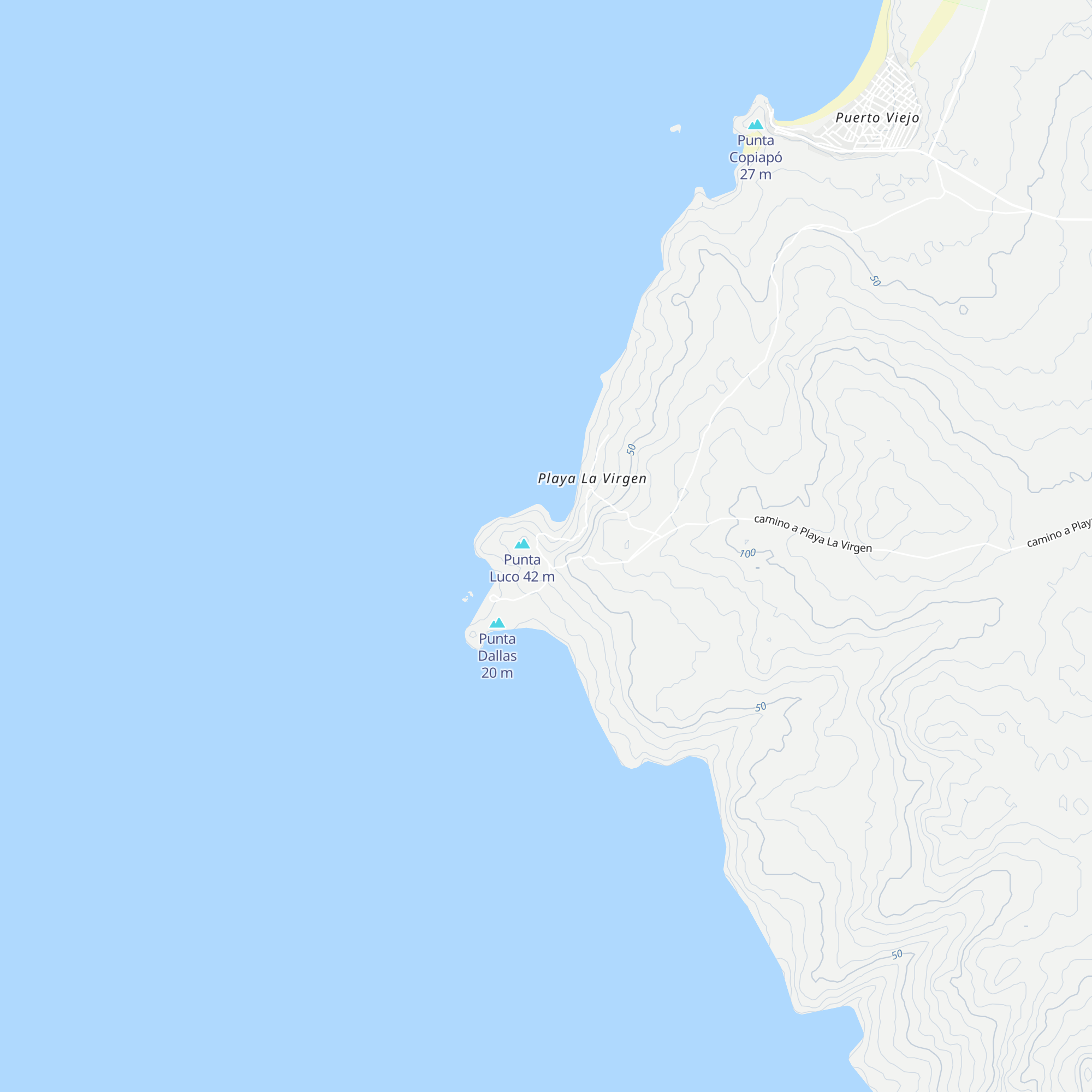 Cabañas Playa La Virgen map