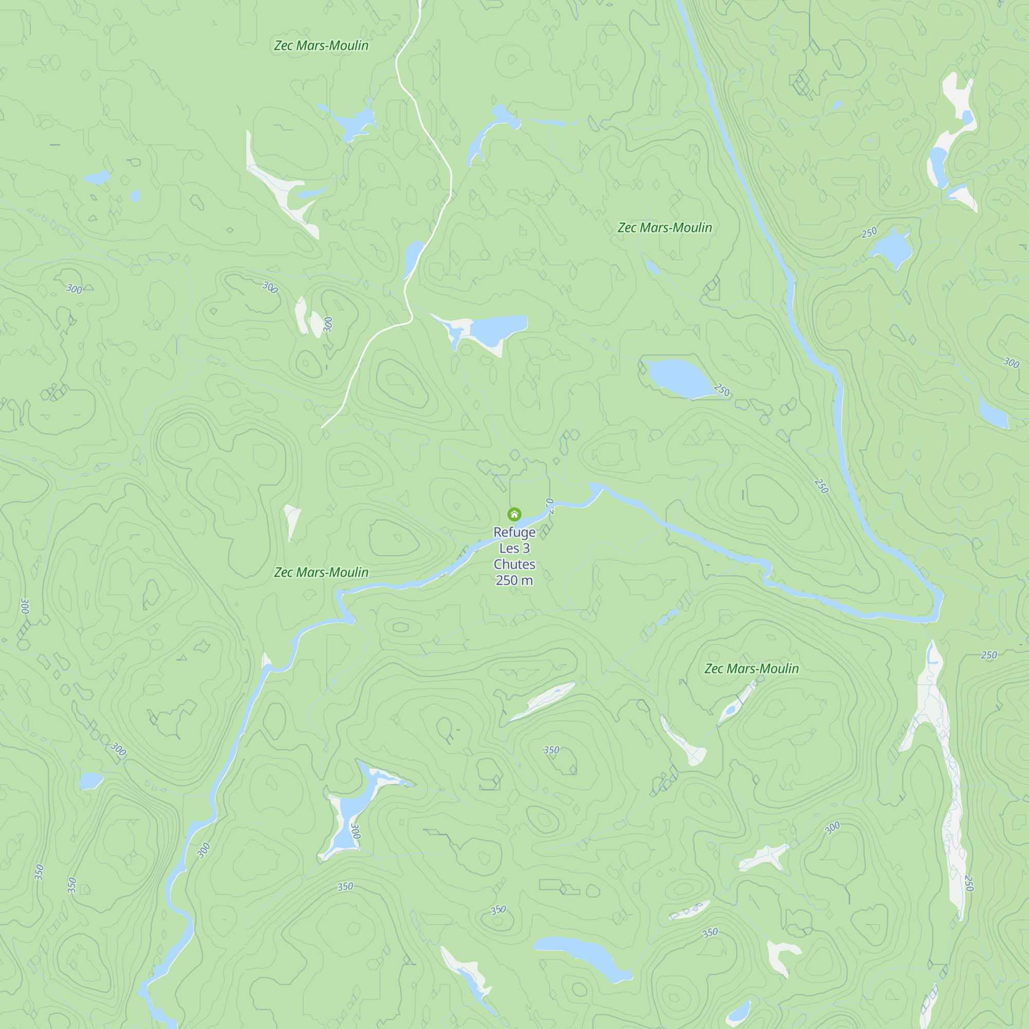 Refuge Les 3 Chutes map