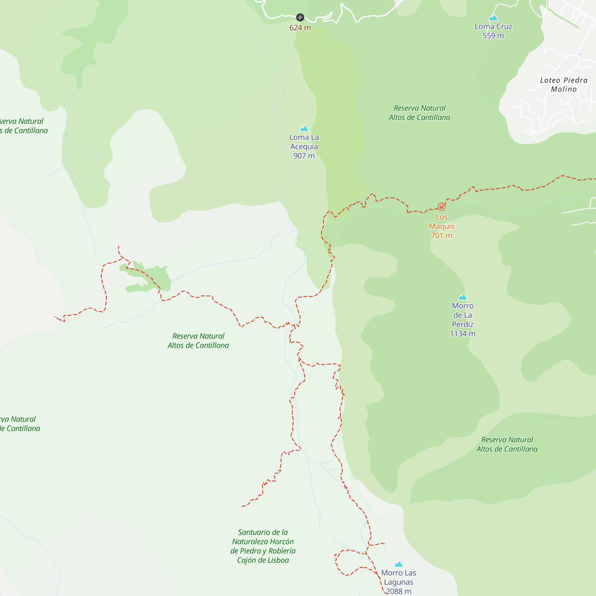 Refugio Puerta del Espino map