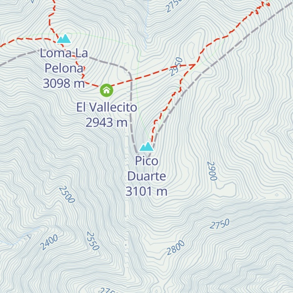 Map of Pico Duarte