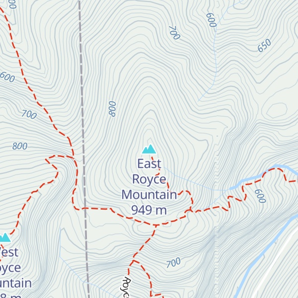 Map of East Royce Mountain