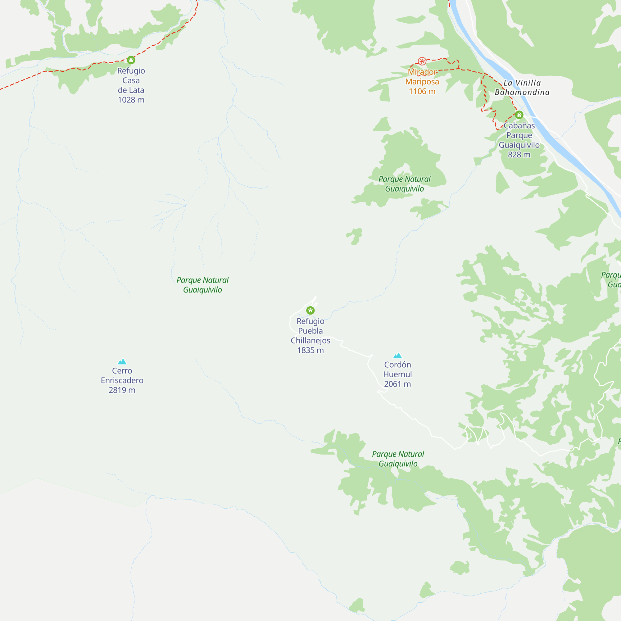 Refugio Puebla Chillanejos map