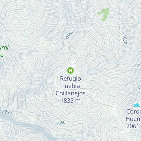 Map of Refugio Puebla Chillanejos