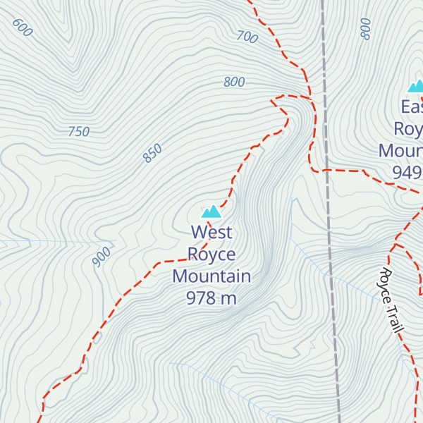Map of West Royce Mountain