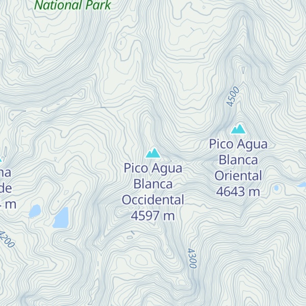 Map of Pico Agua Blanca Occidental