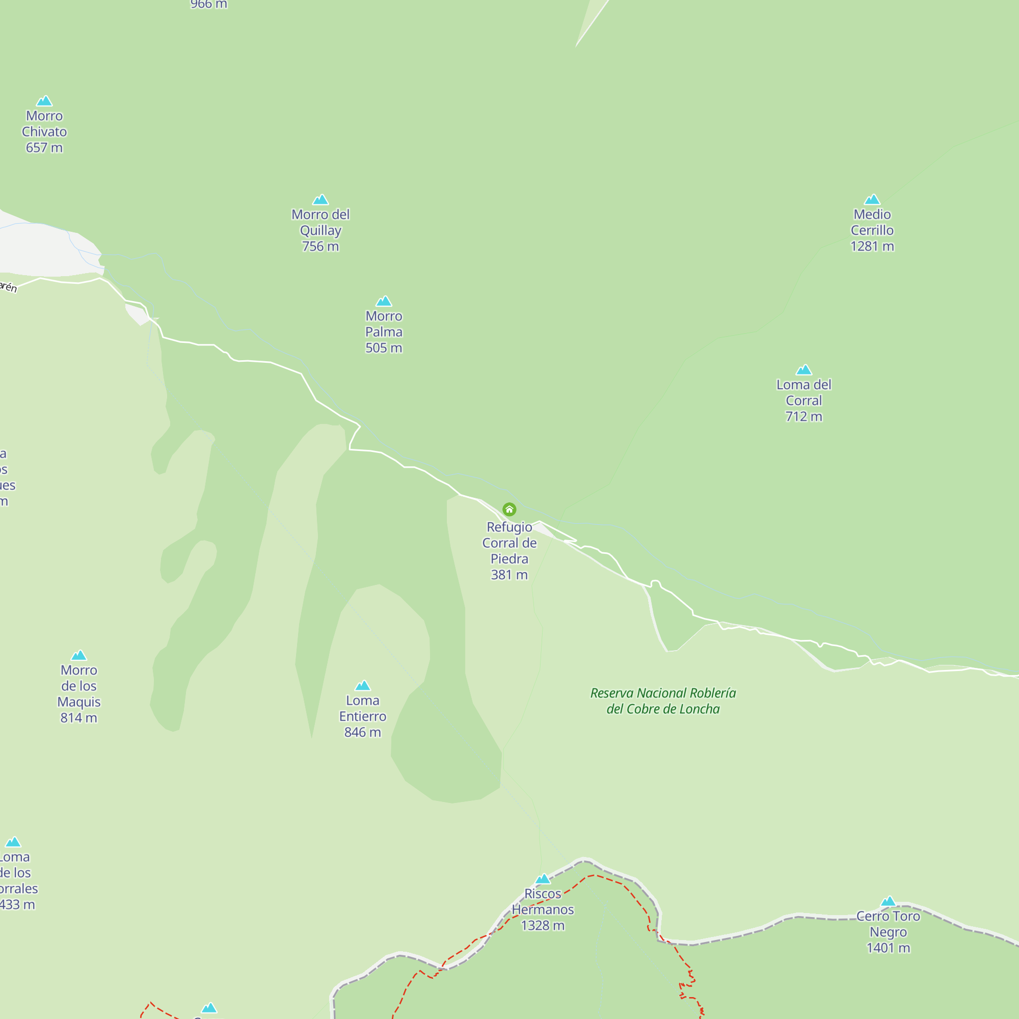 Refugio Corral de Piedra map